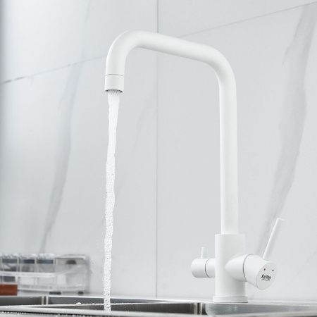 Смеситель для кухни Raffine F118C на мойку белый