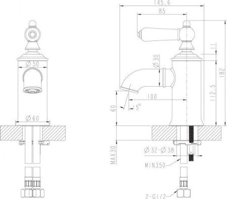 Смеситель для раковины Bravat ART BLACK F175109BM на столешницу черный
