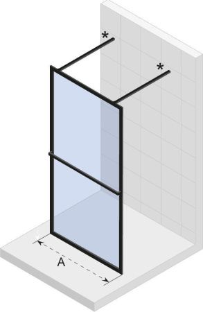 Душевая перегородка Riho LUCID G005031121 120х200 стекло прозрачное профиль черный