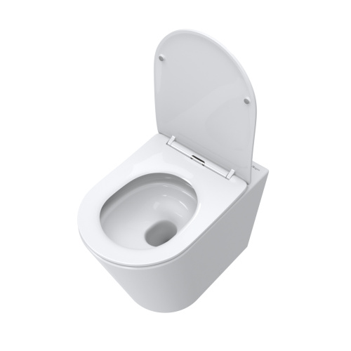 Унитаз приставной BelBagno FLAY BB1003CB-TOR/SC белый с сиденьем микролифт безободковый смыв торнадо - фото 2