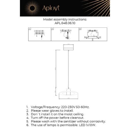 Светильник подвесной Aployt Stefa (Стефа) APL.648.06.10