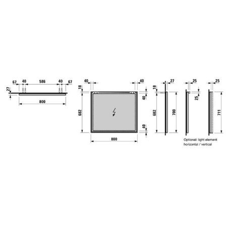 Зеркало Laufen Frame 4.4740.4.900.144.1 80х70