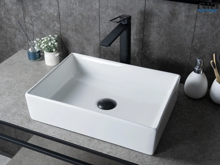 Раковина керамическая Gid Geométrico 51225 50х30 накладная цвет белый без отверстий под смеситель