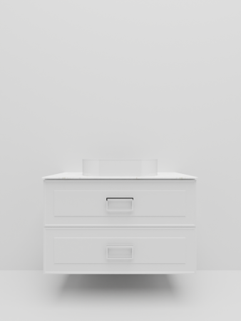 Тумба со столешницей La Fenice CUBO TWIN NFNC-01-CUB-B-100-2-3-GG 100х50 подвесная цвет белый