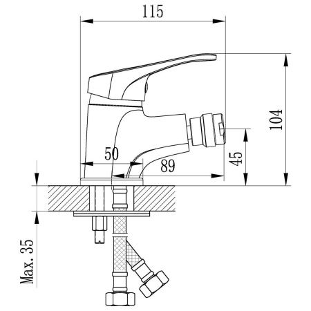 Смеситель Rossinka B B35-51 на биде хром