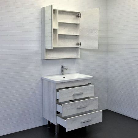 Тумба с раковиной Comforty Никосия 00-00005793CF 70х50 напольная цвет серый