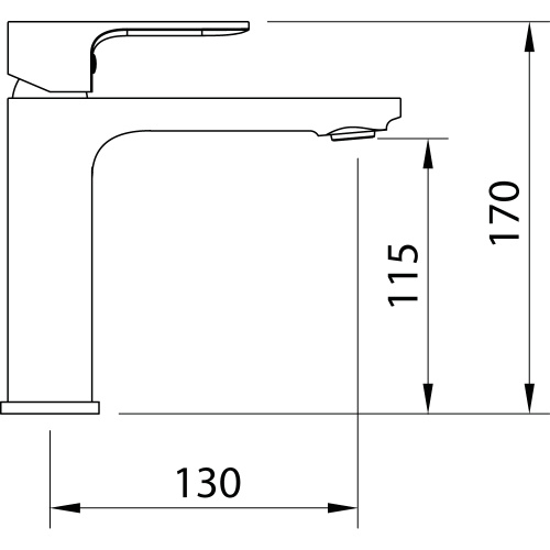 Смеситель Clever Saona Slim 61176 на раковину черный - фото 2