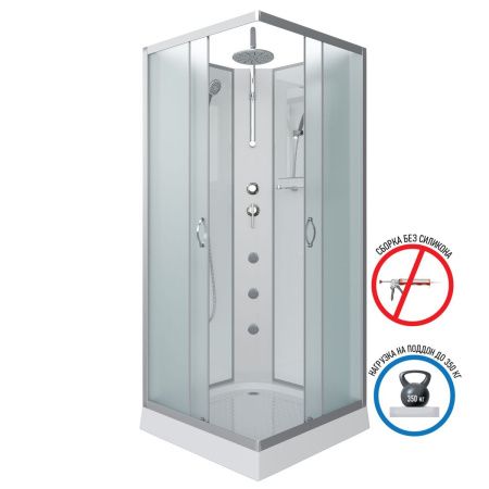 Душевая кабина Niagara Classic 11011423BKTG 90х90 квадратная без крыши ориентация универсальная