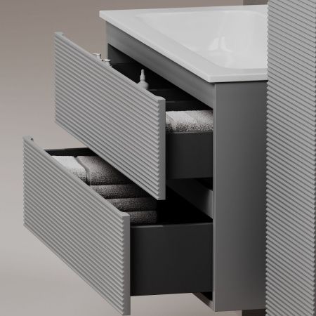 Тумба под раковину Sancos FOLK FL100RGS 100х40 подвесная цвет серый