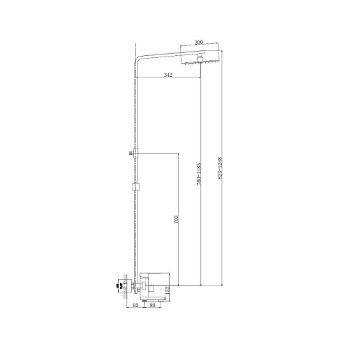 Душевая стойка D-Lin H10A21 настенная цвет сатин - фото 2
