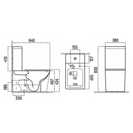 Унитаз напольный с бачком Melana MLN-310306MG серый с сиденьем микролифт безободковый смыв торнадо