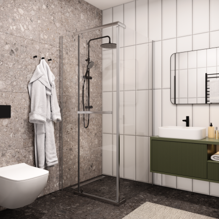 Душевой уголок Cerutti SPA MIMI ZQ91T 90х90 стекло прозрачное профиль хром без поддона