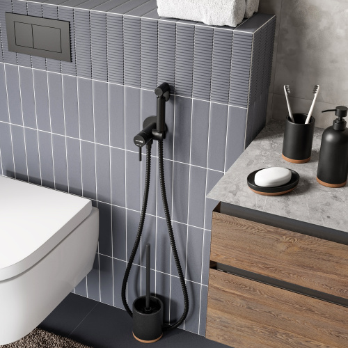 Гигиенический душ со смесителем WasserKRAFT  A70638 черный - фото 2