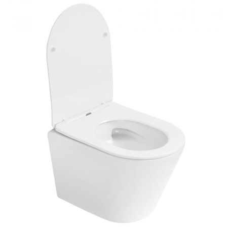Унитаз подвесной Abber Bequem AC1102T белый с сиденьем микролифт безободковый смыв торнадо