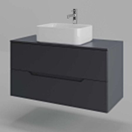 Тумба с раковиной Orange Line Li-100TugMDF+B02-460W 100х50 цвет серый