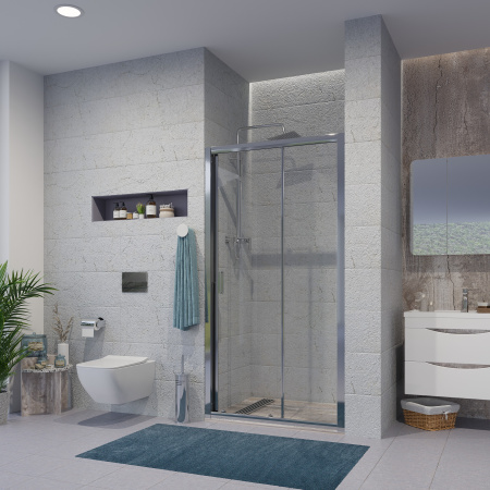 Душевая дверь Niagara Nova NG-62-9A 90х195 стекло прозрачное профиль хром глянцевый