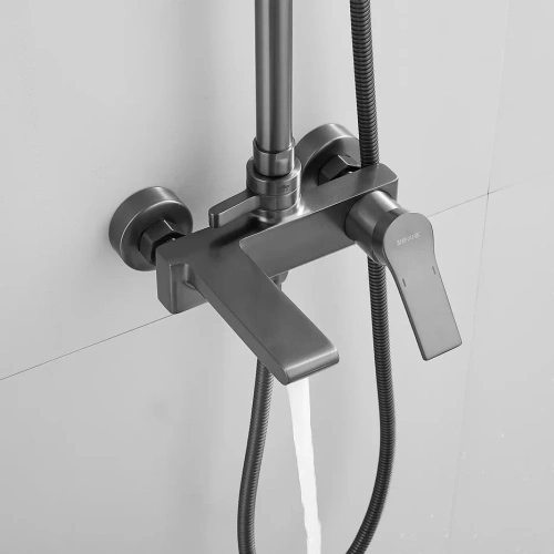 Душевая стойка Shevanik S8336T настенная цвет оружейная сталь - фото 5