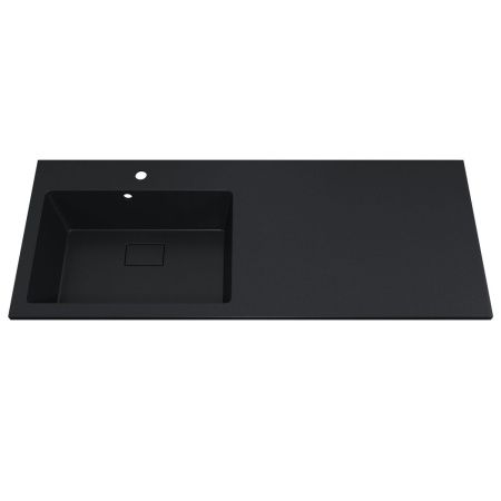 Раковина из искусственного камня Uperwood Cosmos Quartz RCosmos120LU 120х50 над стиральной машиной цвет черный