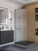 Душевая перегородка BelBagno UNO UNO-L-1-TB-90-FL-GM 90х200 стекло рифленое профиль оружейная сталь