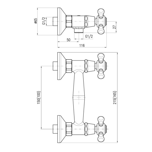 Смеситель для душа RavSlezak Morava Retro MK380.5CMAT настенный черный матовый - фото 2