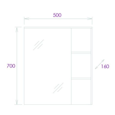 Зеркало-шкаф Onika Легран 205022 50х70 подвесной цвет коричневый