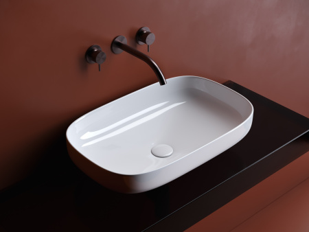 Раковина из сантехнического фарфора Ceramica Nova ELEMENT CN5030 60х40 накладная цвет белый без отверстий под смеситель