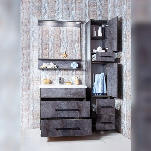 Зеркало с подсветкой Бриклаер 4627125415166 70х90 цвет цемент - фото 5