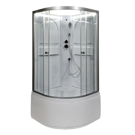 Душевая кабина AvaCan L610NLED 100х100 четверть круга без крыши ориентация универсальная