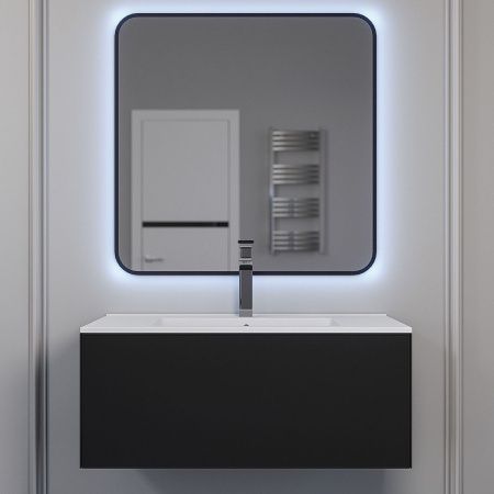 Тумба под раковину Uperwood Parma Premium 3930205467 90х50 подвесная цвет черный