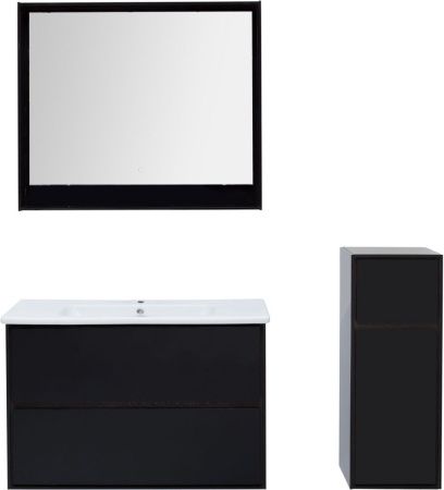 Тумба под раковину Aquanet Милан 00269299 100х50 подвесная цвет черный