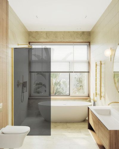 Душевая перегородка Maybah Glass MGD-1355-3ш 100х195 стекло тонированное профиль золото - фото 2