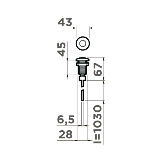 Пневматическая кнопка для измельчителя Omoikiri SW-01-G 4996043 - фото 2