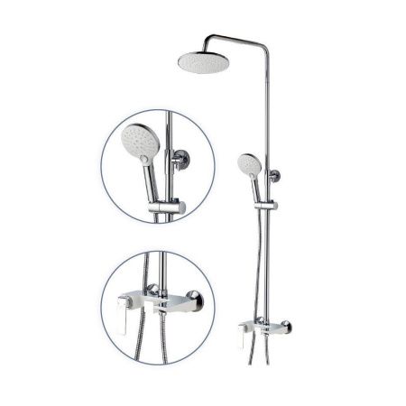 Душевая стойка Fashun A2451-8 настенная цвет белый/хром