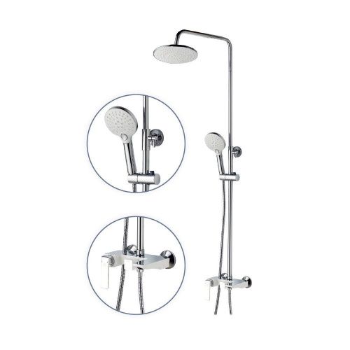 Душевая стойка Fashun A2451-8 настенная цвет хром/белый - фото 2