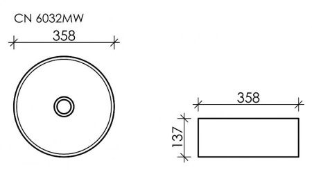Раковина из сантехнического фарфора Ceramica Nova ELEMENT CN6032MW 40х40 накладная цвет белый без отверстий под смеситель