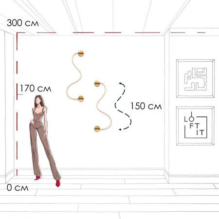 Светильник настенный Loft It Thread 10388W Brass