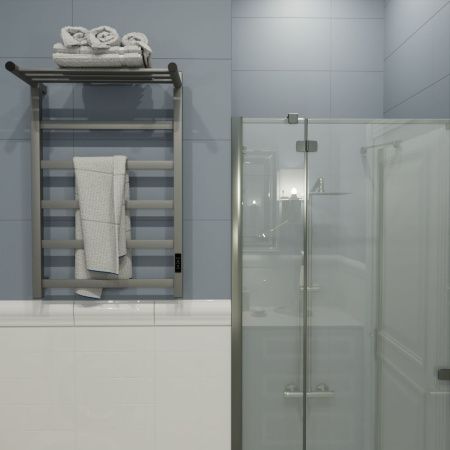 Полотенцесушитель электрический Маргроид 8110p профильный 8110p-8050-1083-7024 55х80 серый