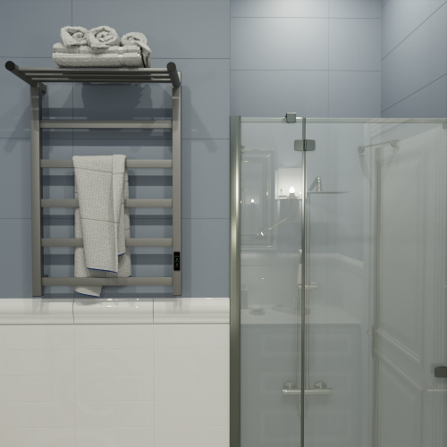 Полотенцесушитель Маргроид 8110p профильный 8110p-8050-1083-7024 53х81 электрический графитовый серый - фото 3