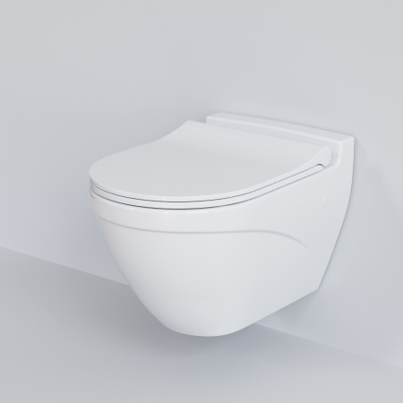 Унитаз подвесной Ambassador Nord 133T20001-132T20001S белый глянцевый с сиденьем микролифт