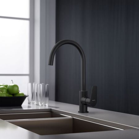 Смеситель для кухни Aquatek БЕТТА AQ1182MB на мойку черный