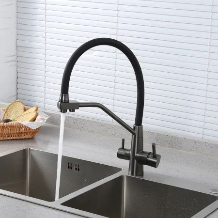 Смеситель для кухни Maretti Eleganza EN31RGF14 на мойку вороненая сталь