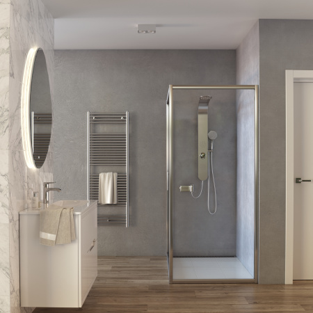 Душевая перегородка Taliente TA-09-1CP 90х195 стекло прозрачное профиль хром глянцевый