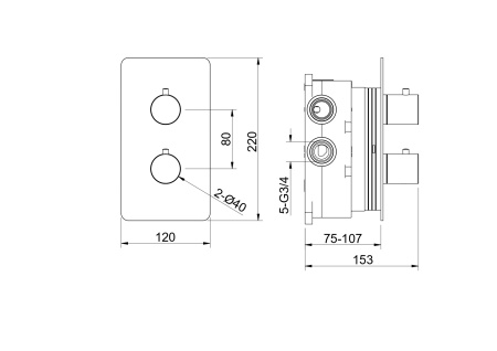 Смеситель для ванны Aquatek Европа AQ1393BGM встраиваемый в стену черный хром с термостатом