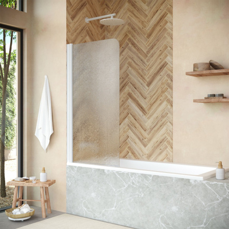 Душевая шторка на ванну Vegas-Glass EV+EV NOVO EV NOVO 76 01 02 L 76х139 стекло рифленое профиль белый ориентация левая