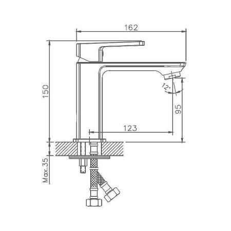 Смеситель Haiba HB176 HB10176 на раковину хром
