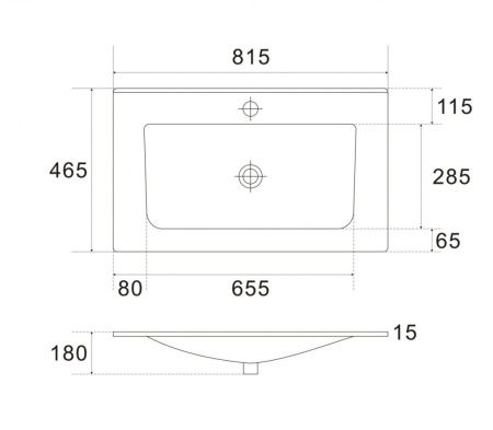 Раковина керамическая Art&Max керамические раковины AM7117-80 80х50 накладная цвет белый