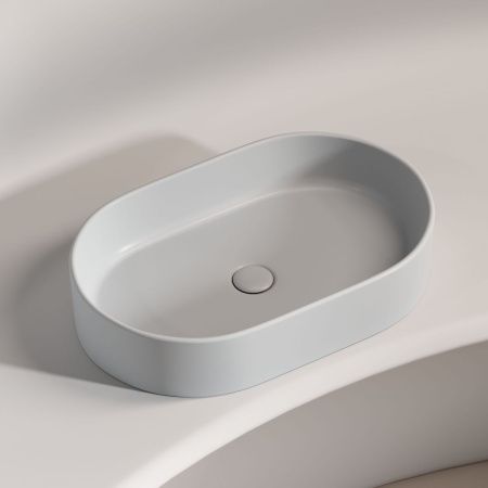 Раковина из сантехнического фарфора Ceramica Nova ELEMENT CN6048MSG 60х40 накладная цвет серый без отверстий под смеситель