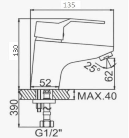 Смеситель D-Lin D110403-6 на раковину хром