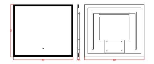 Зеркало в ванную с подсветкой Boheme 544-080 80х70 - фото 2