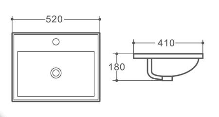 Раковина керамическая Art&Max AM6230 50х40 полувстраиваемая цвет белый